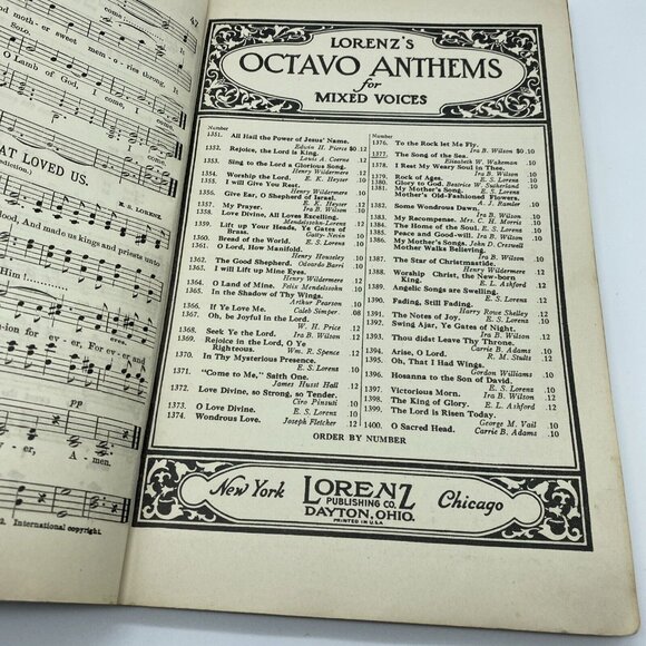 Lorenz's Octavo Assortment Sample Pack Anthems For Mixed Voices Nov 30 1927 - Picture 8 of 13